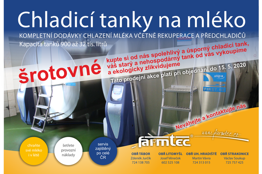 Prodejní akce na chladící tanky na mléko