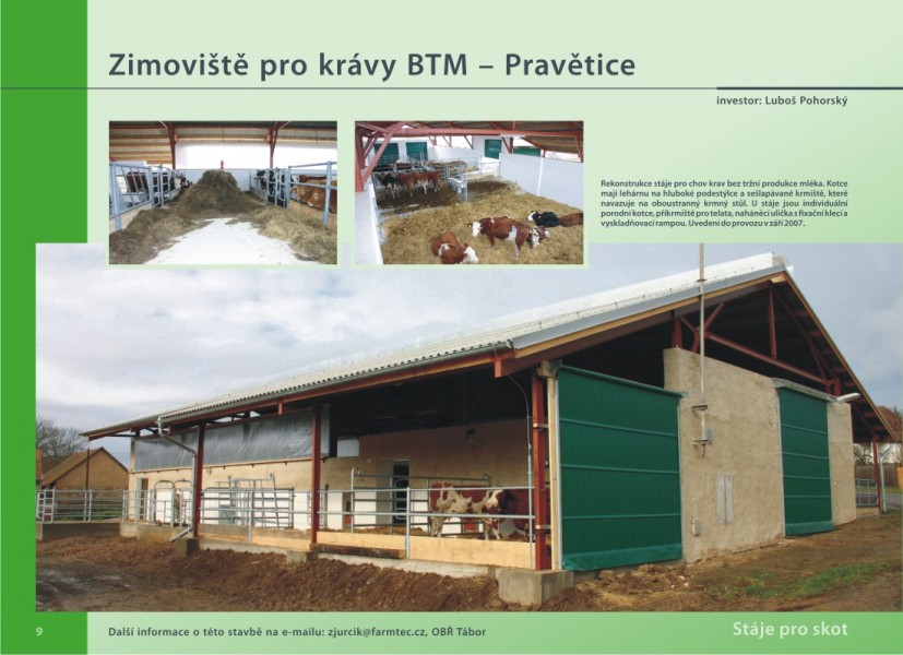 Zimoviště pro krávy BTM - Pravětice